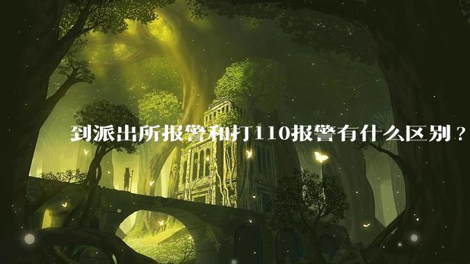 到派出所报警和打110报警有什么区别?