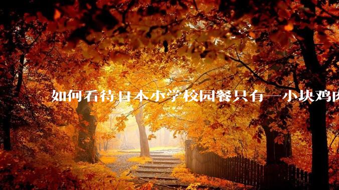 如何看待日本小学校园餐只有一小块鸡肉？