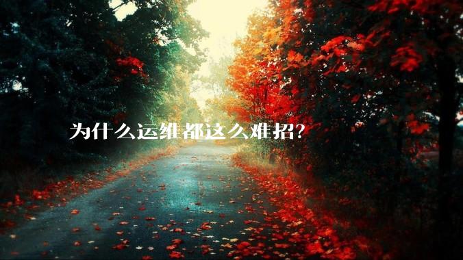 为什么运维都这么难招？